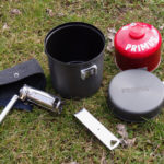 tutti i componenti del set Firestick Stove e le pentole Primus