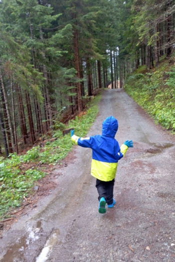 Un bambino su un sentiero