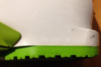 indicazione lunghezza suola dello scarpone da sci